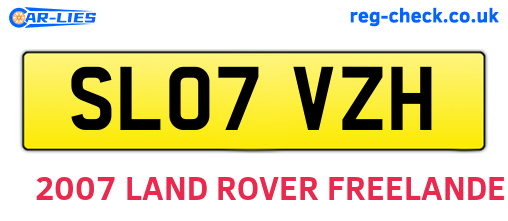 SL07VZH are the vehicle registration plates.