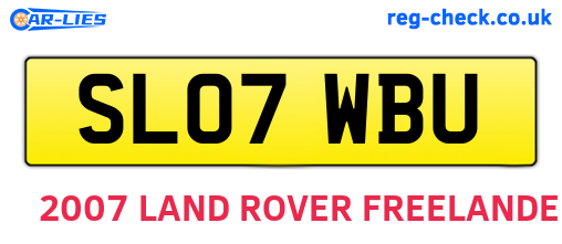 SL07WBU are the vehicle registration plates.