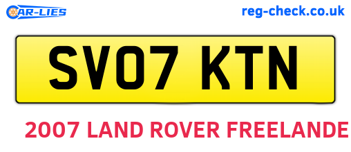 SV07KTN are the vehicle registration plates.