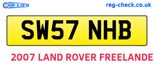 SW57NHB are the vehicle registration plates.
