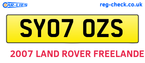 SY07OZS are the vehicle registration plates.