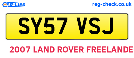 SY57VSJ are the vehicle registration plates.