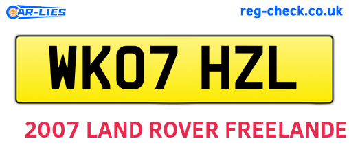 WK07HZL are the vehicle registration plates.