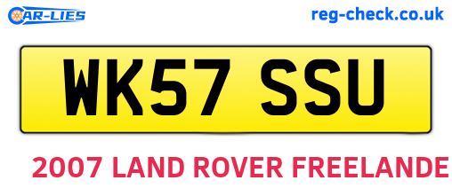 WK57SSU are the vehicle registration plates.