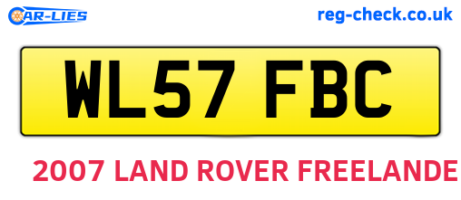 WL57FBC are the vehicle registration plates.