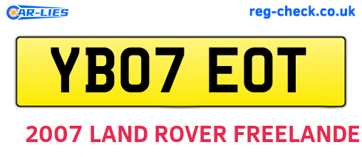 YB07EOT are the vehicle registration plates.
