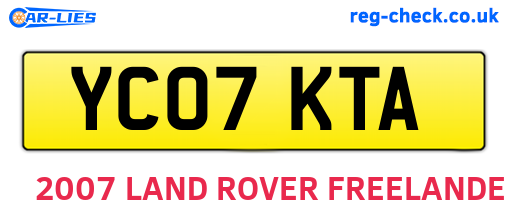 YC07KTA are the vehicle registration plates.