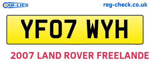 YF07WYH are the vehicle registration plates.