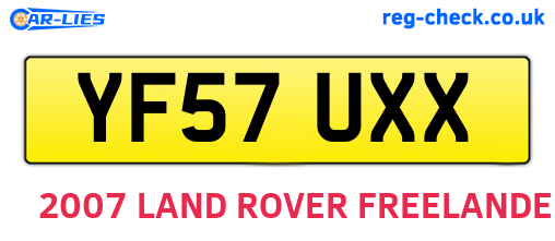 YF57UXX are the vehicle registration plates.
