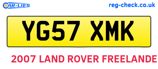 YG57XMK are the vehicle registration plates.