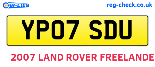 YP07SDU are the vehicle registration plates.
