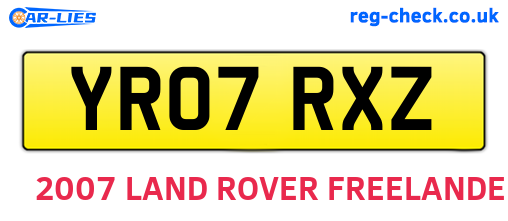 YR07RXZ are the vehicle registration plates.