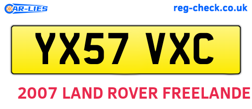 YX57VXC are the vehicle registration plates.
