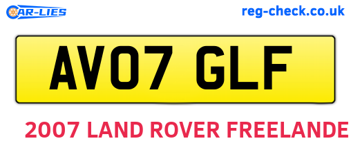 AV07GLF are the vehicle registration plates.