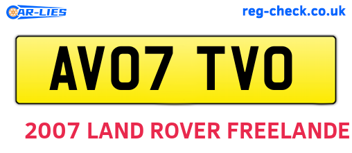 AV07TVO are the vehicle registration plates.