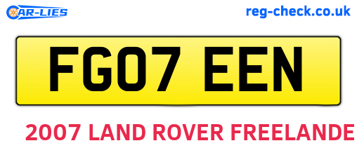FG07EEN are the vehicle registration plates.