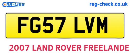 FG57LVM are the vehicle registration plates.