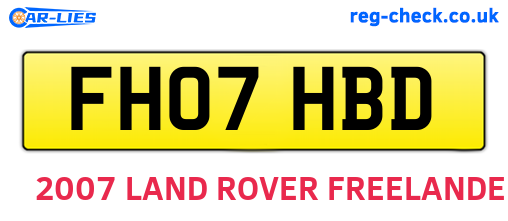 FH07HBD are the vehicle registration plates.
