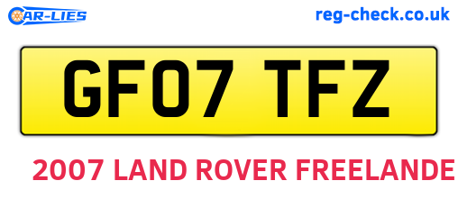 GF07TFZ are the vehicle registration plates.