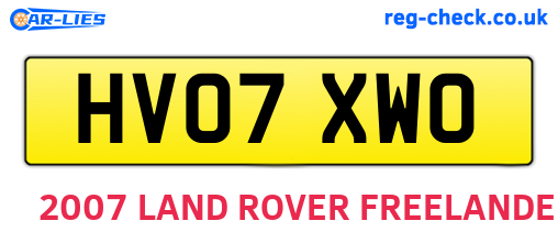 HV07XWO are the vehicle registration plates.