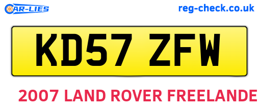 KD57ZFW are the vehicle registration plates.