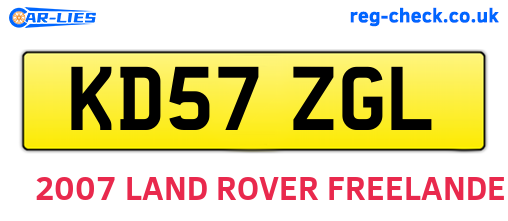 KD57ZGL are the vehicle registration plates.