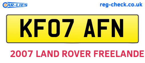 KF07AFN are the vehicle registration plates.