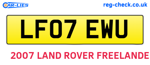 LF07EWU are the vehicle registration plates.