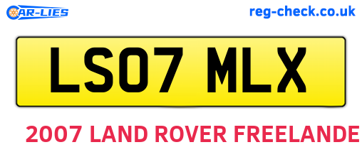 LS07MLX are the vehicle registration plates.