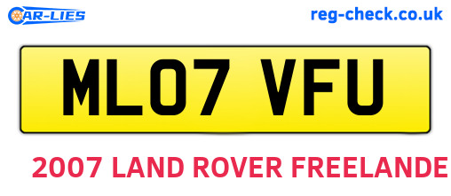 ML07VFU are the vehicle registration plates.
