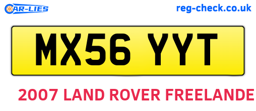 MX56YYT are the vehicle registration plates.