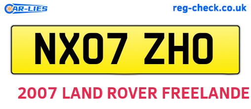 NX07ZHO are the vehicle registration plates.
