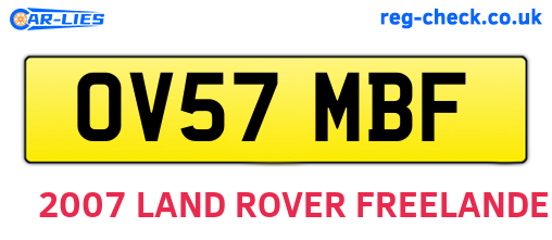 OV57MBF are the vehicle registration plates.