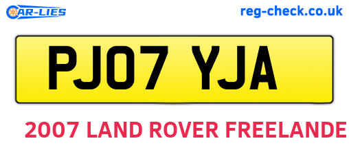 PJ07YJA are the vehicle registration plates.