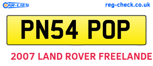 PN54POP are the vehicle registration plates.