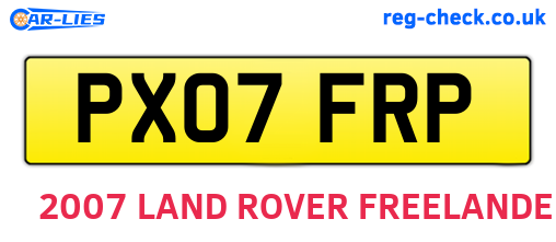 PX07FRP are the vehicle registration plates.