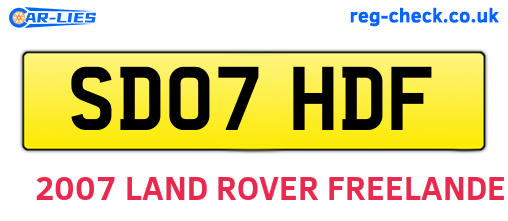 SD07HDF are the vehicle registration plates.