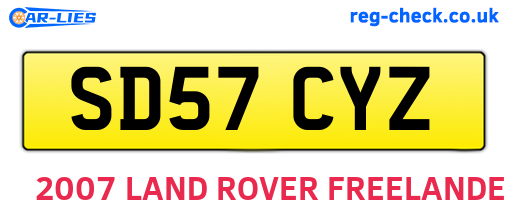 SD57CYZ are the vehicle registration plates.