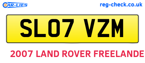 SL07VZM are the vehicle registration plates.