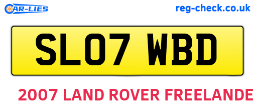 SL07WBD are the vehicle registration plates.