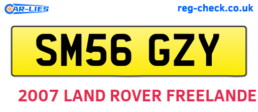 SM56GZY are the vehicle registration plates.
