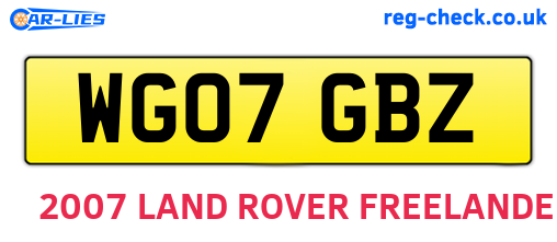 WG07GBZ are the vehicle registration plates.