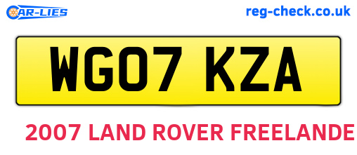 WG07KZA are the vehicle registration plates.