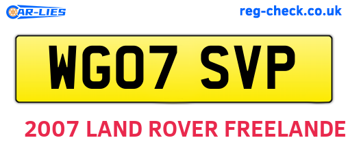 WG07SVP are the vehicle registration plates.