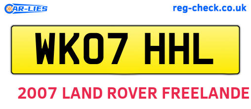 WK07HHL are the vehicle registration plates.