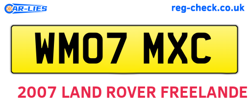 WM07MXC are the vehicle registration plates.