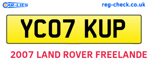 YC07KUP are the vehicle registration plates.