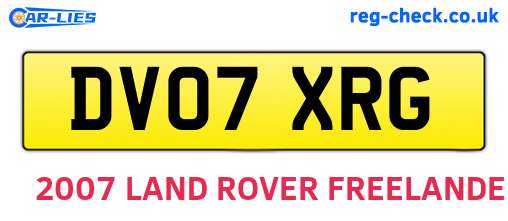 DV07XRG are the vehicle registration plates.