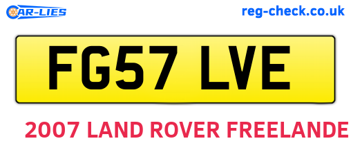 FG57LVE are the vehicle registration plates.