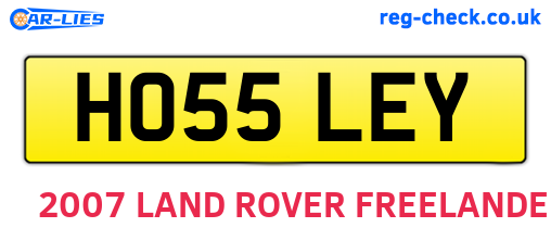HO55LEY are the vehicle registration plates.